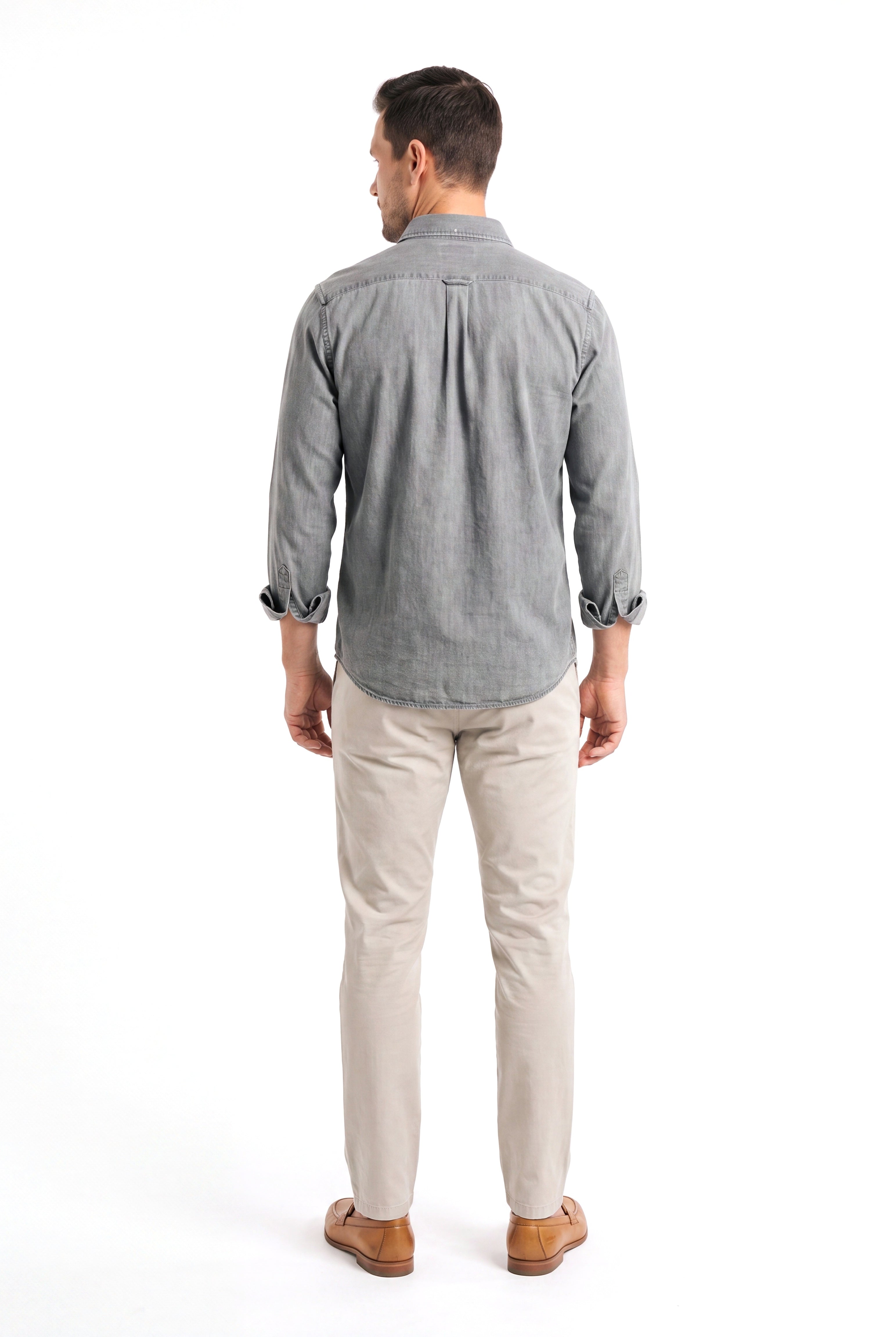 Denim overhemd met borstzakken Heren