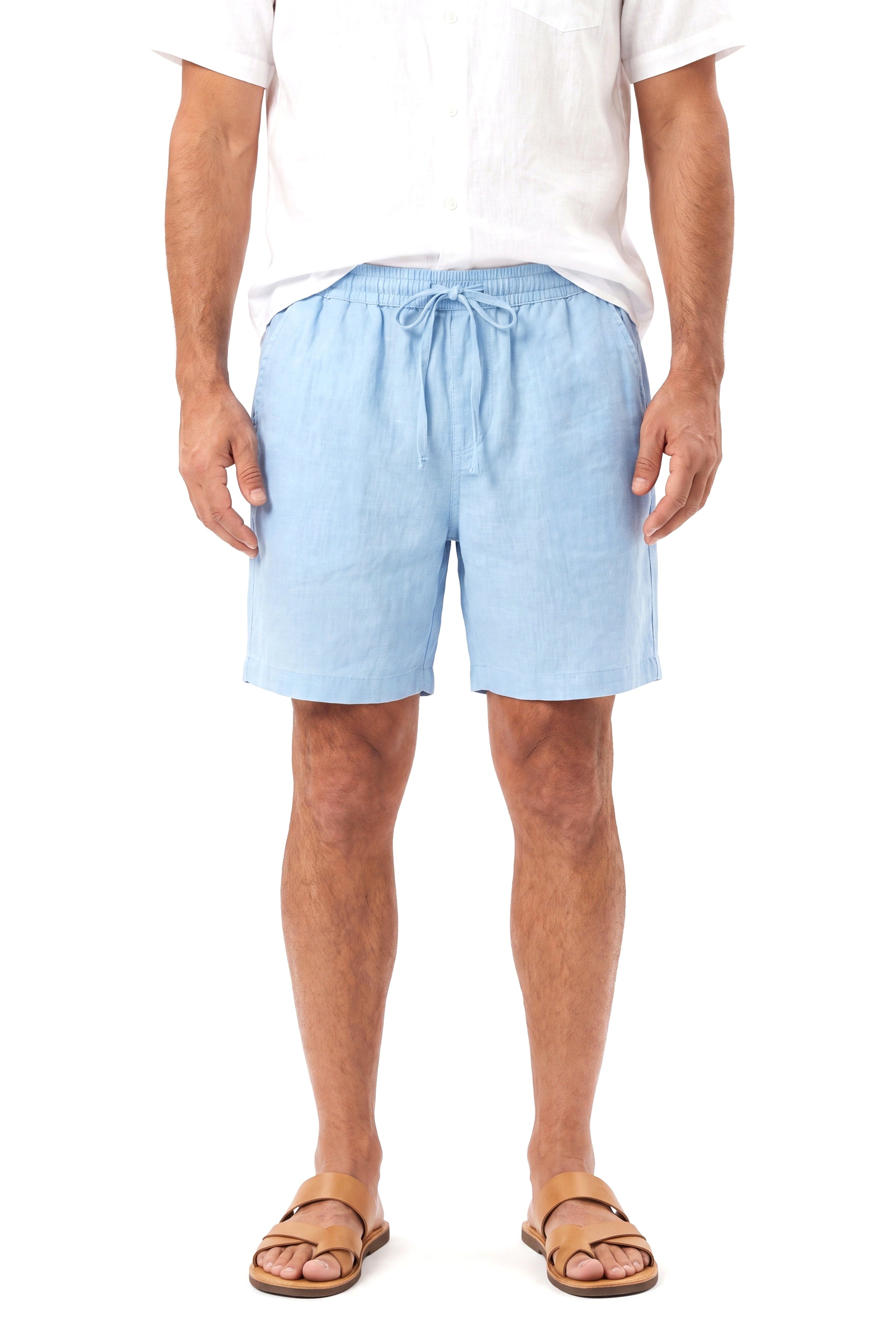 Linnen short met trekkoordtaille Heren