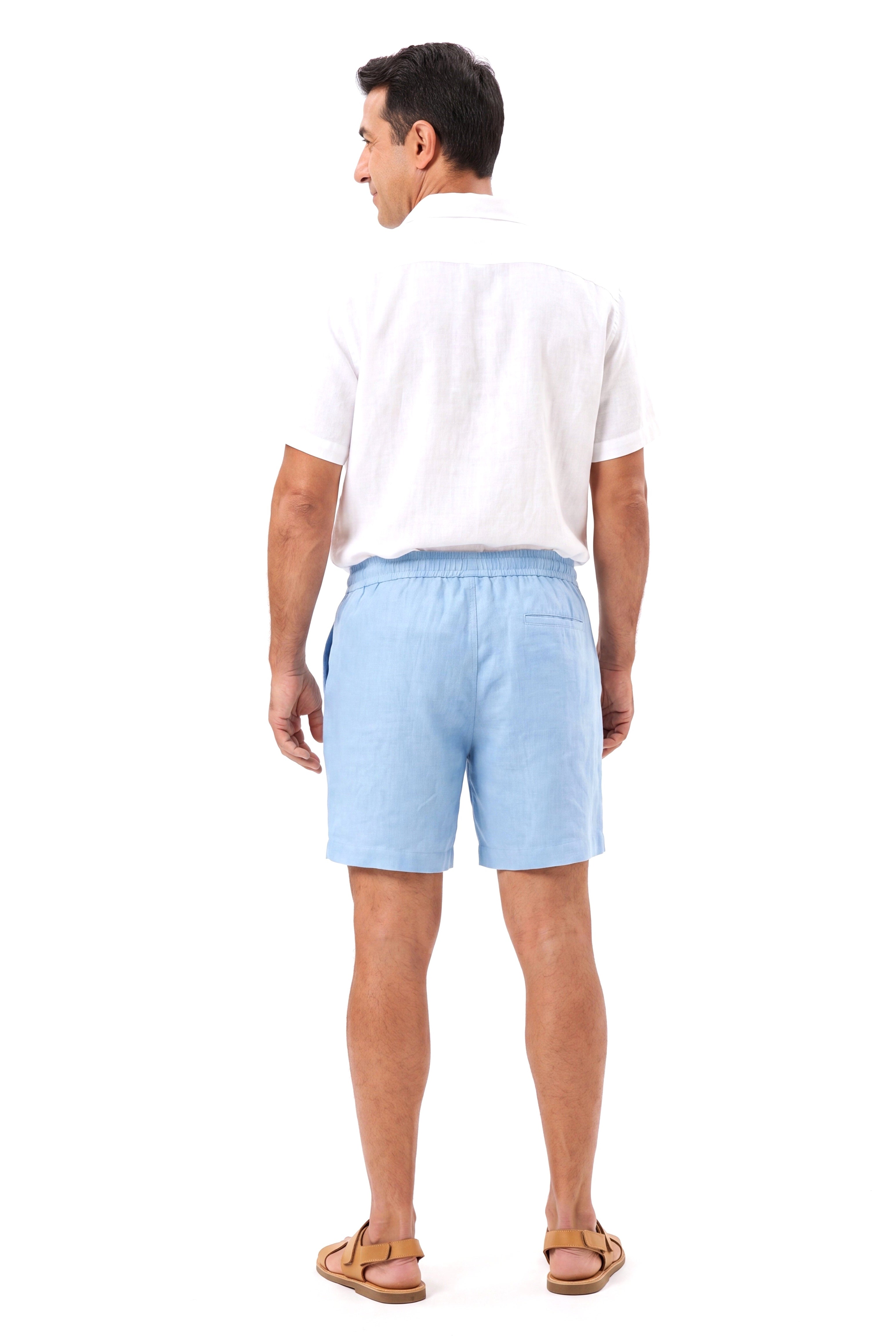 Linnen short met trekkoordtaille Heren