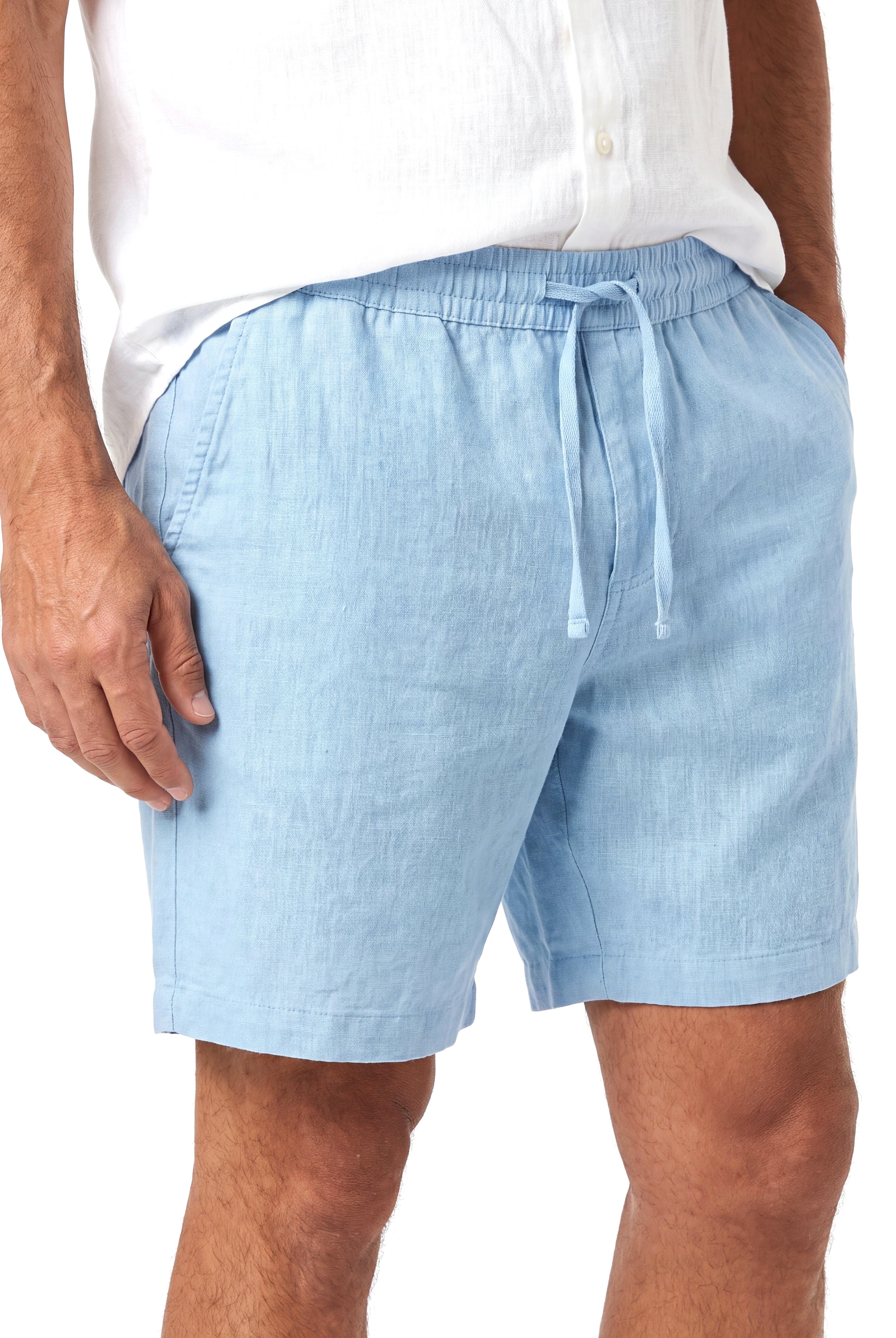 Linnen short met trekkoordtaille Heren