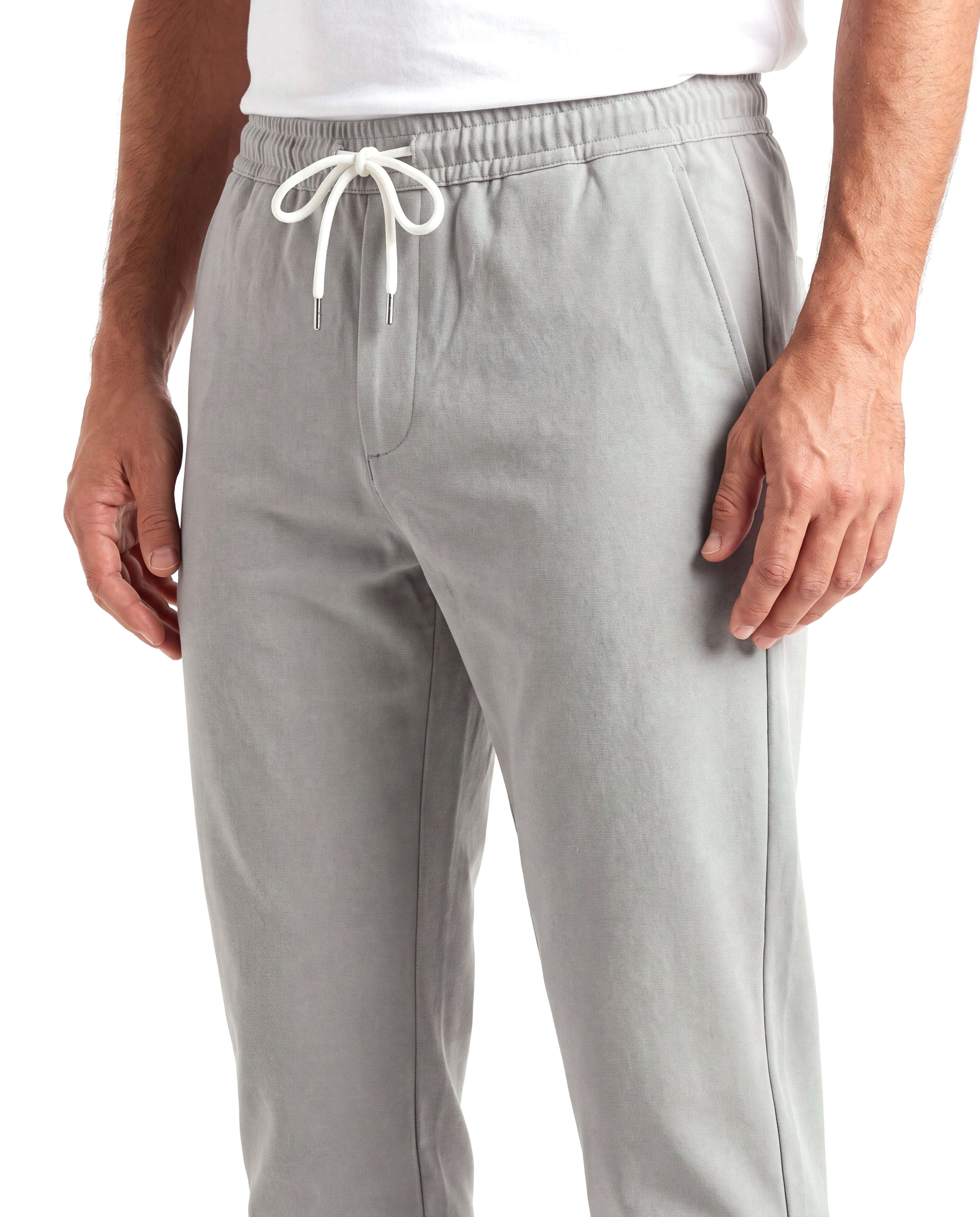 Katoenen chino met elastische taille Heren