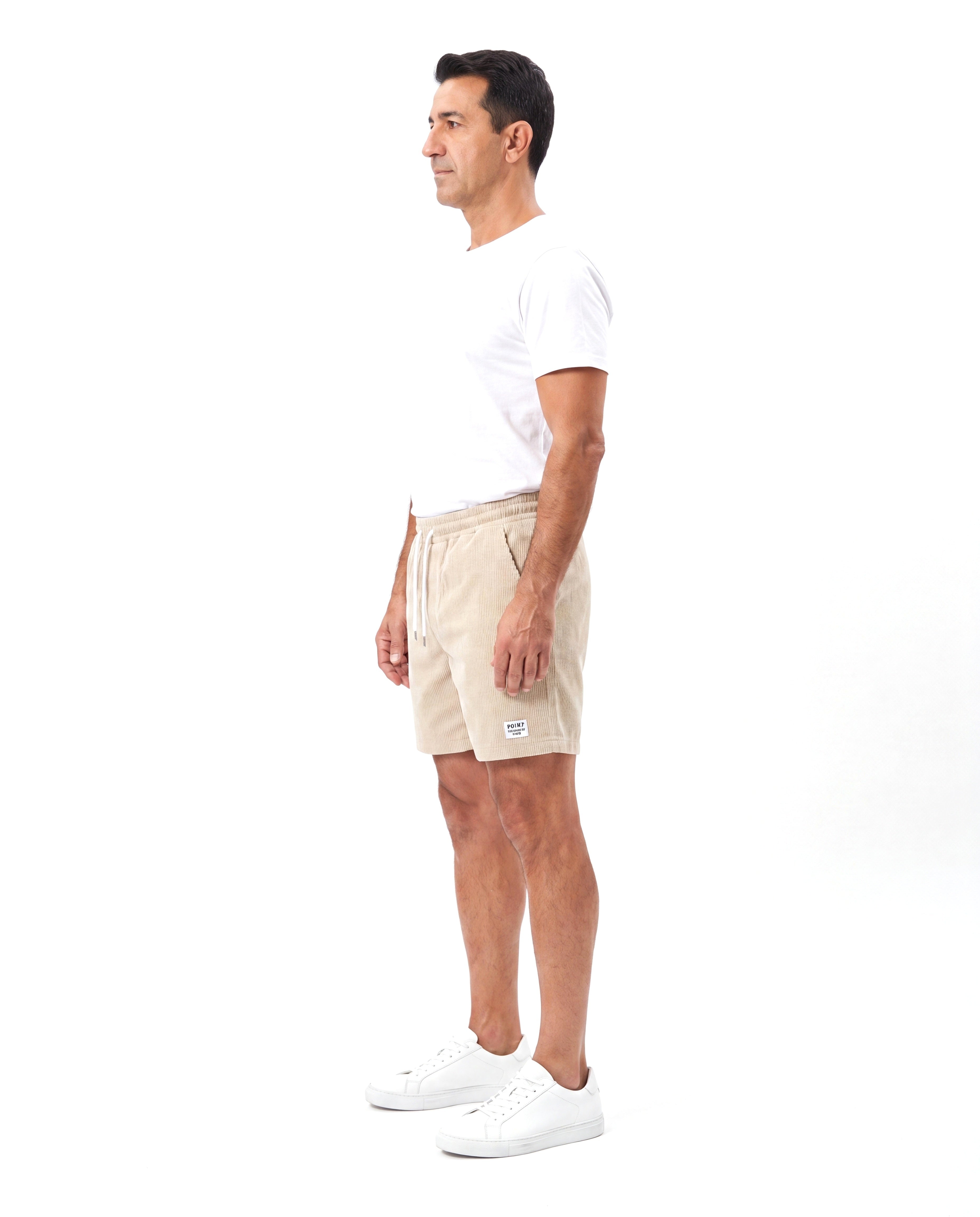 Katoenen short met elastische tailleband Heren