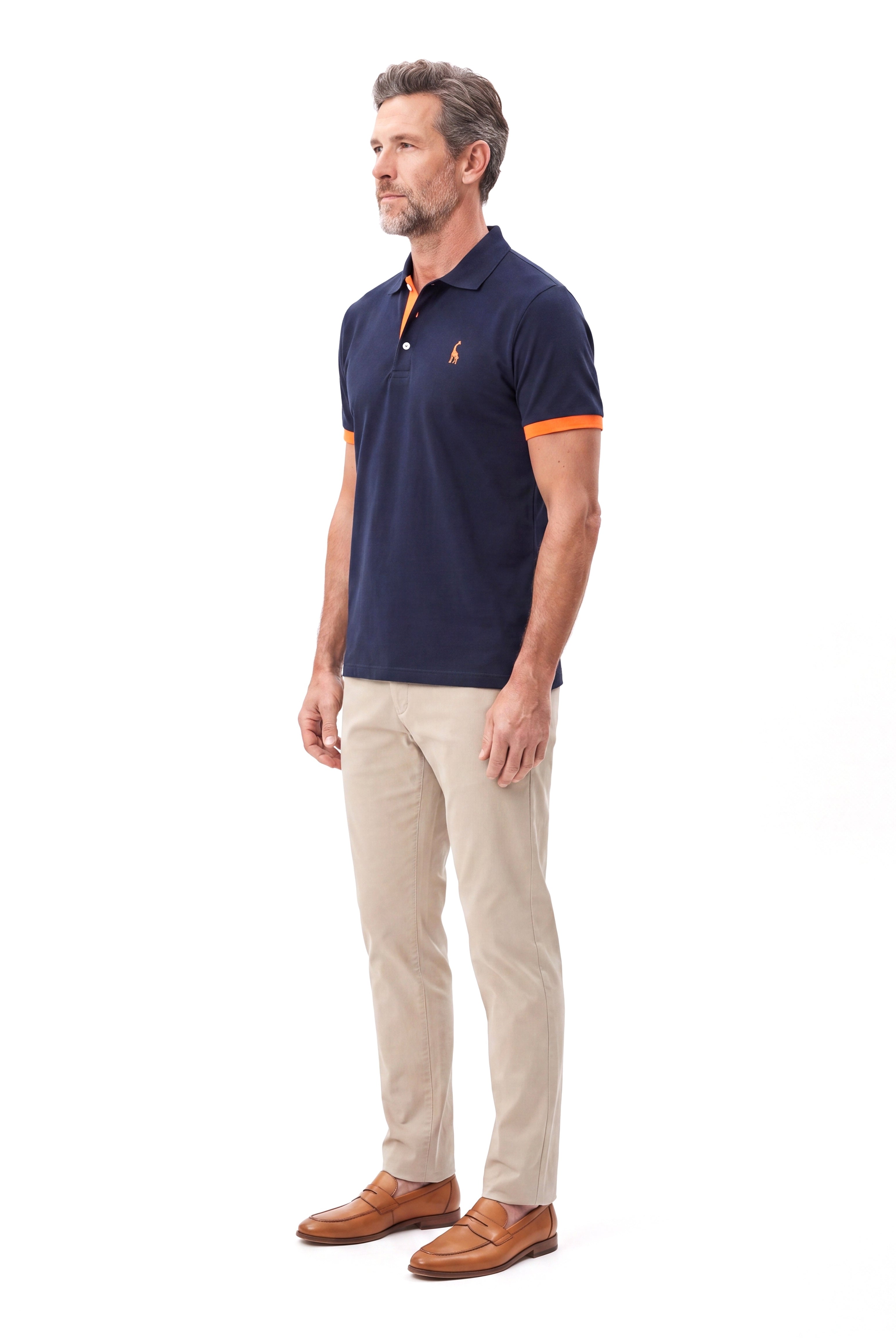 Katoenen Polo Slim Fit met Korte Mouw Heren