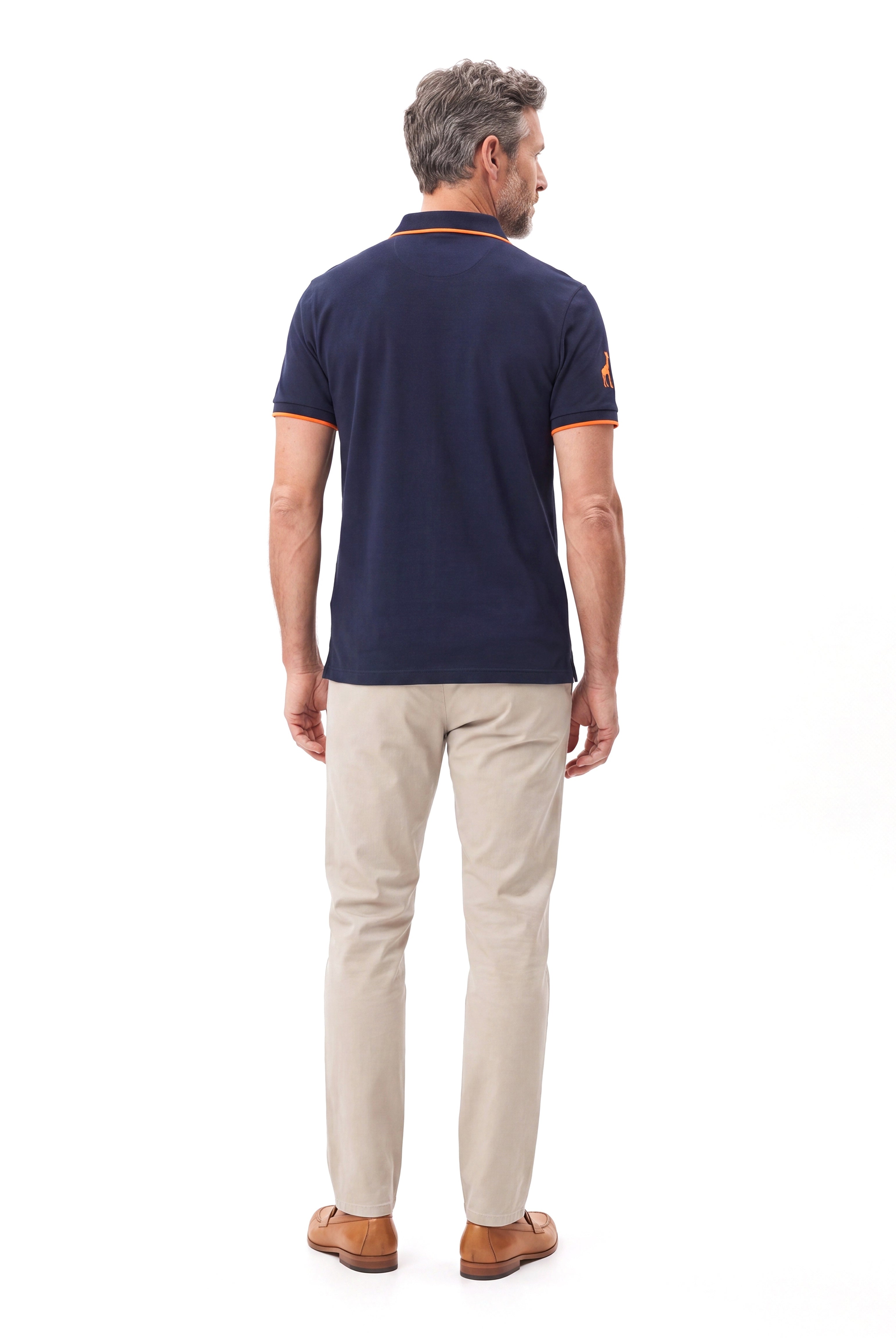 Katoenen Polo Slim Fit met Korte Mouw Heren