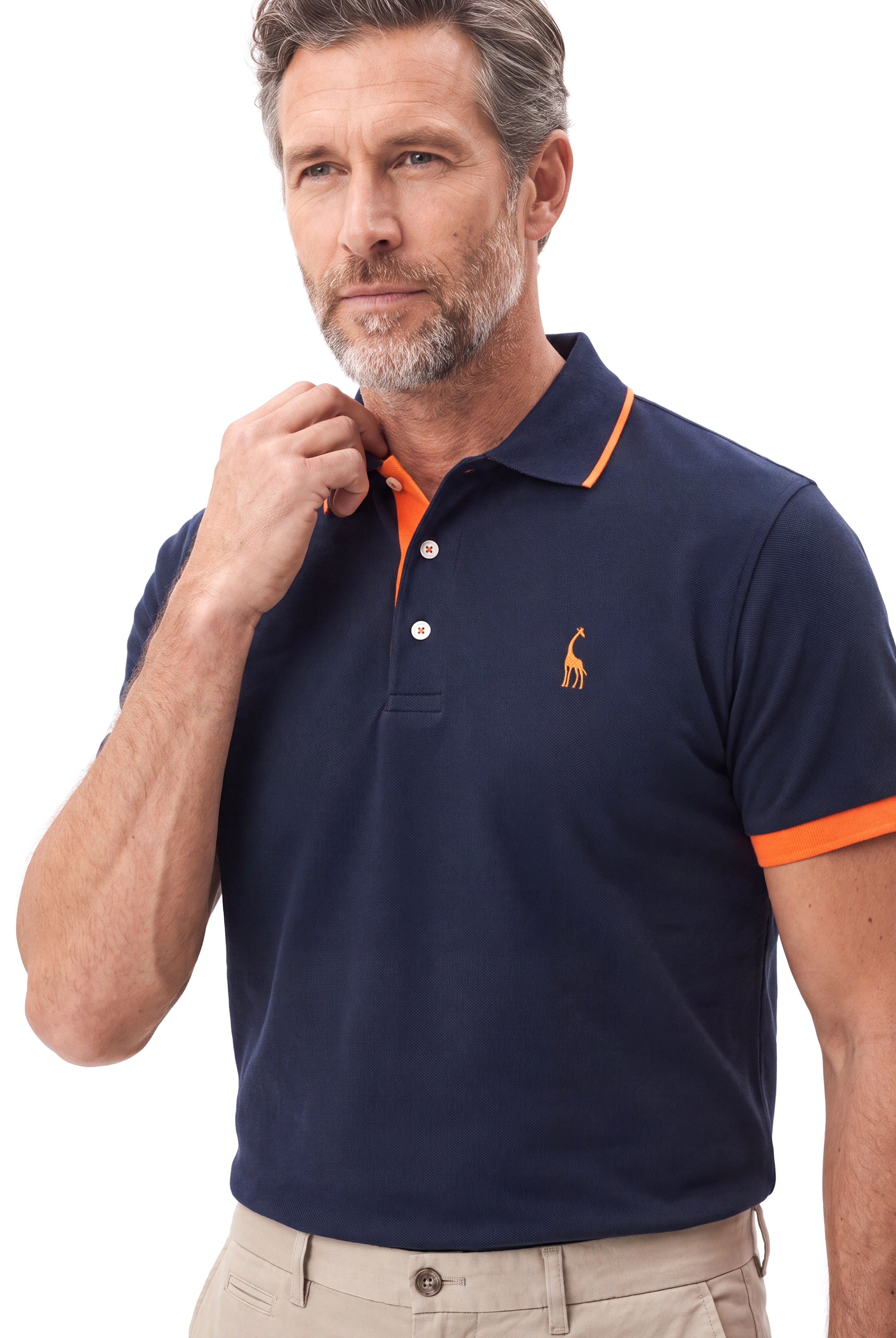 Katoenen Polo Slim Fit met Korte Mouw Heren