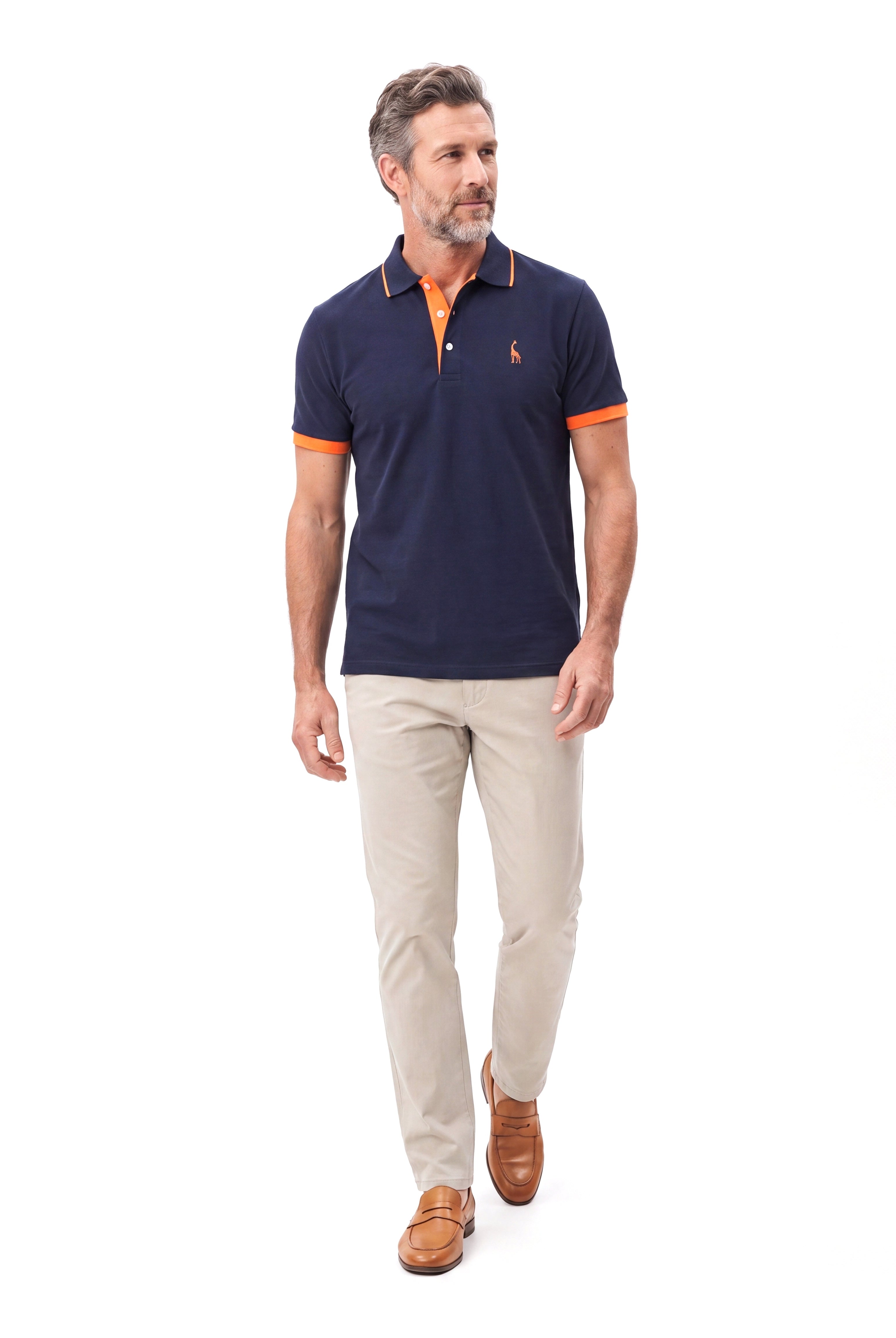 Katoenen Polo Slim Fit met Korte Mouw Heren