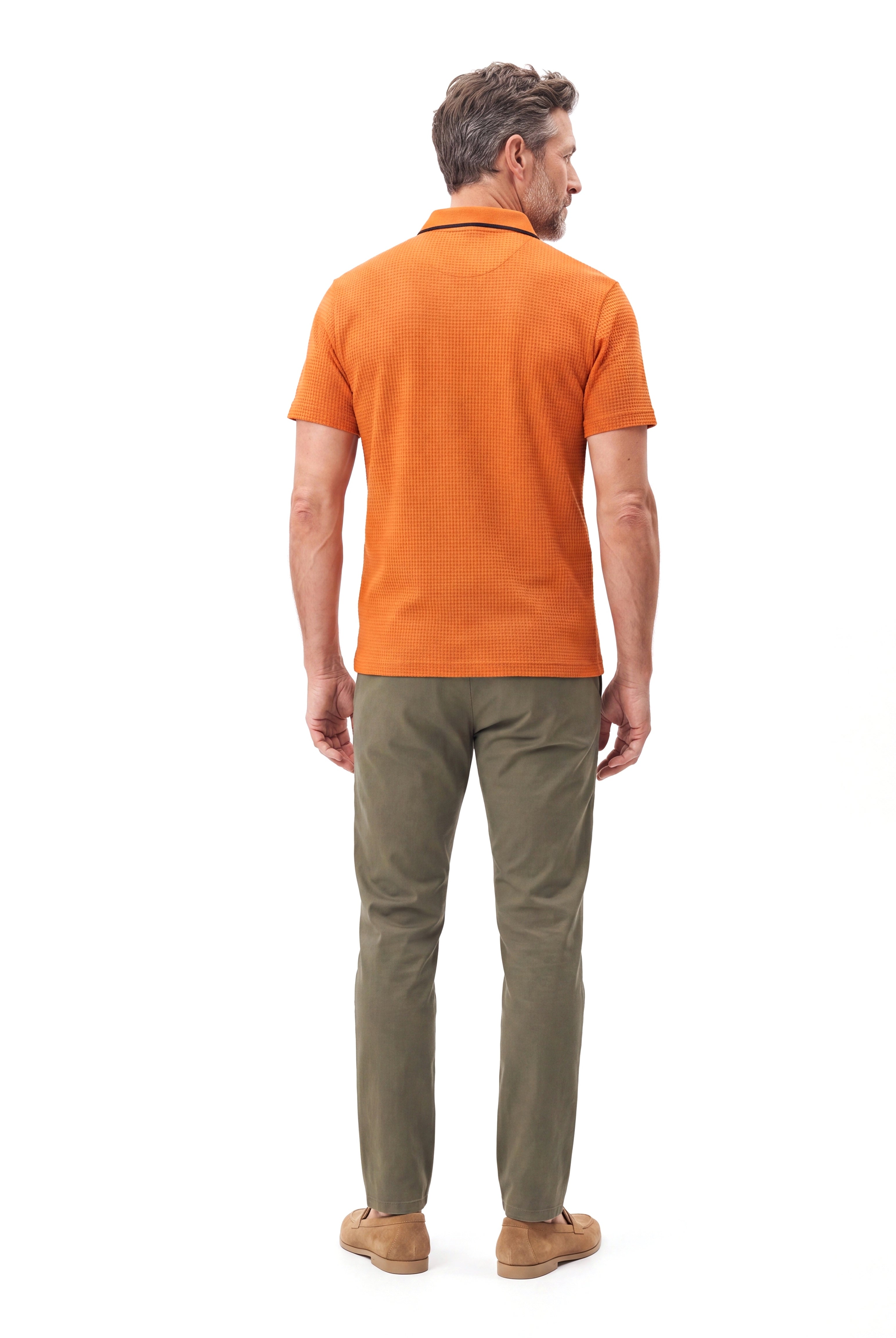 Piqué polo met platte kraagafwerking Heren