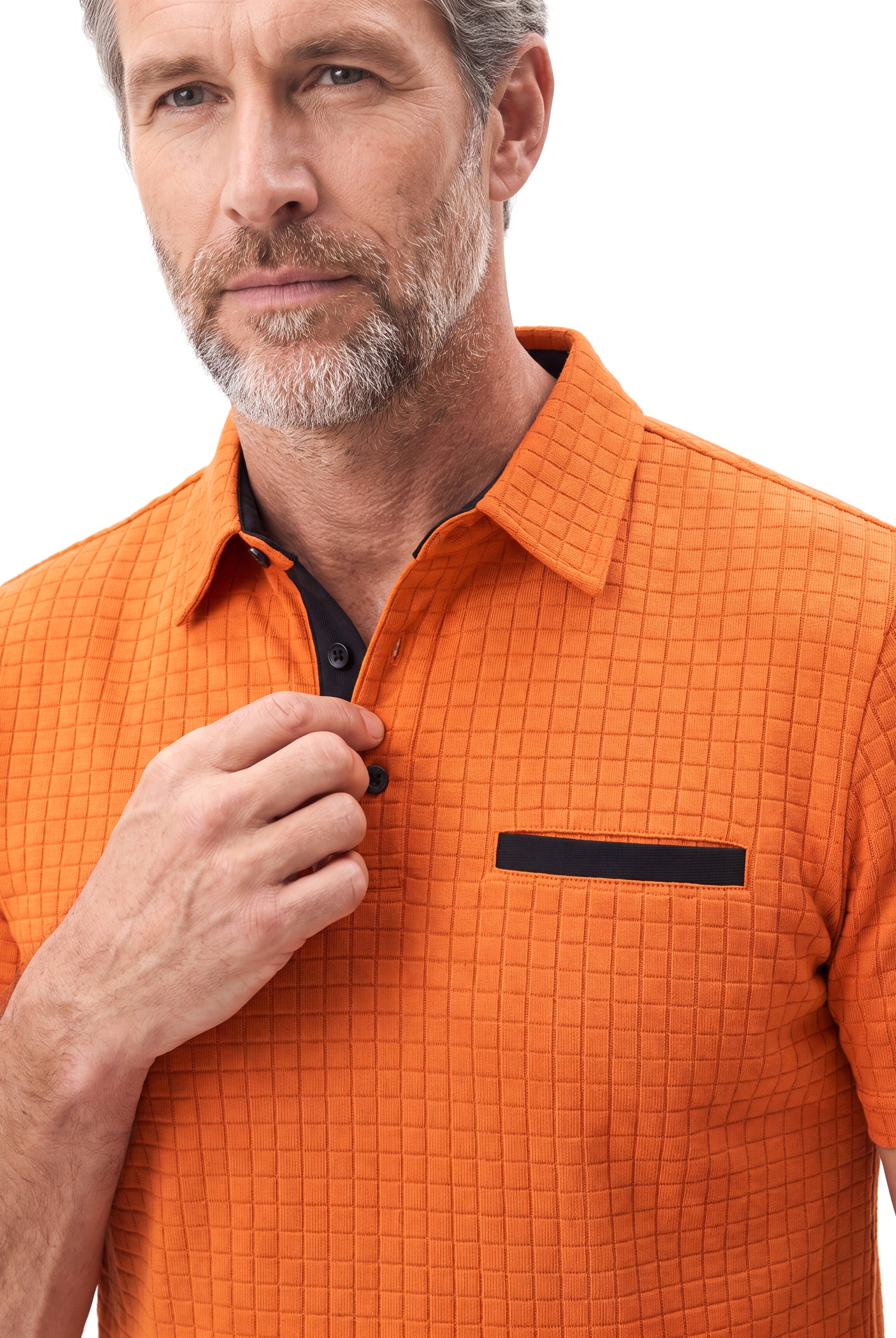 Piqué polo met platte kraagafwerking Heren