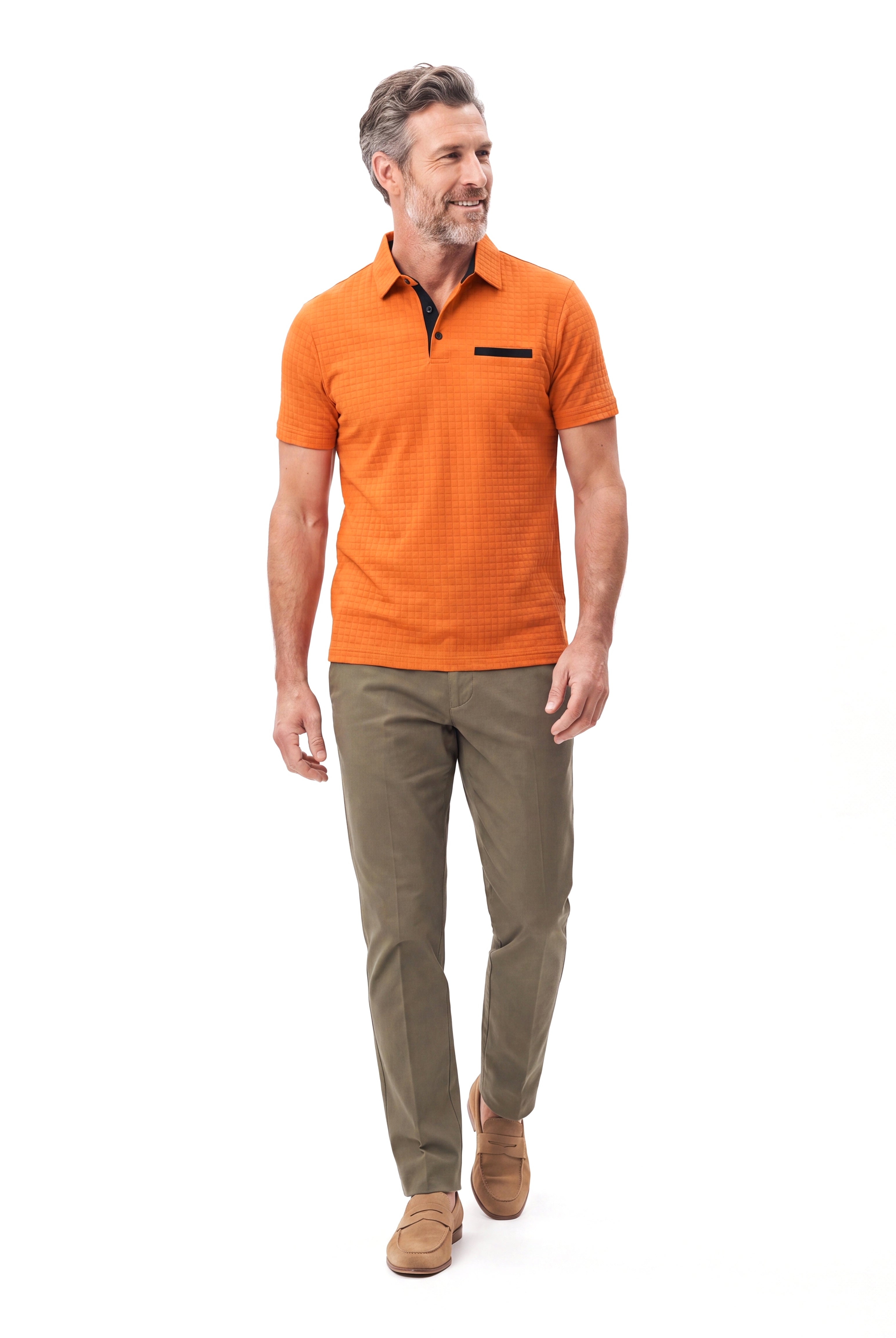 Piqué polo met platte kraagafwerking Heren