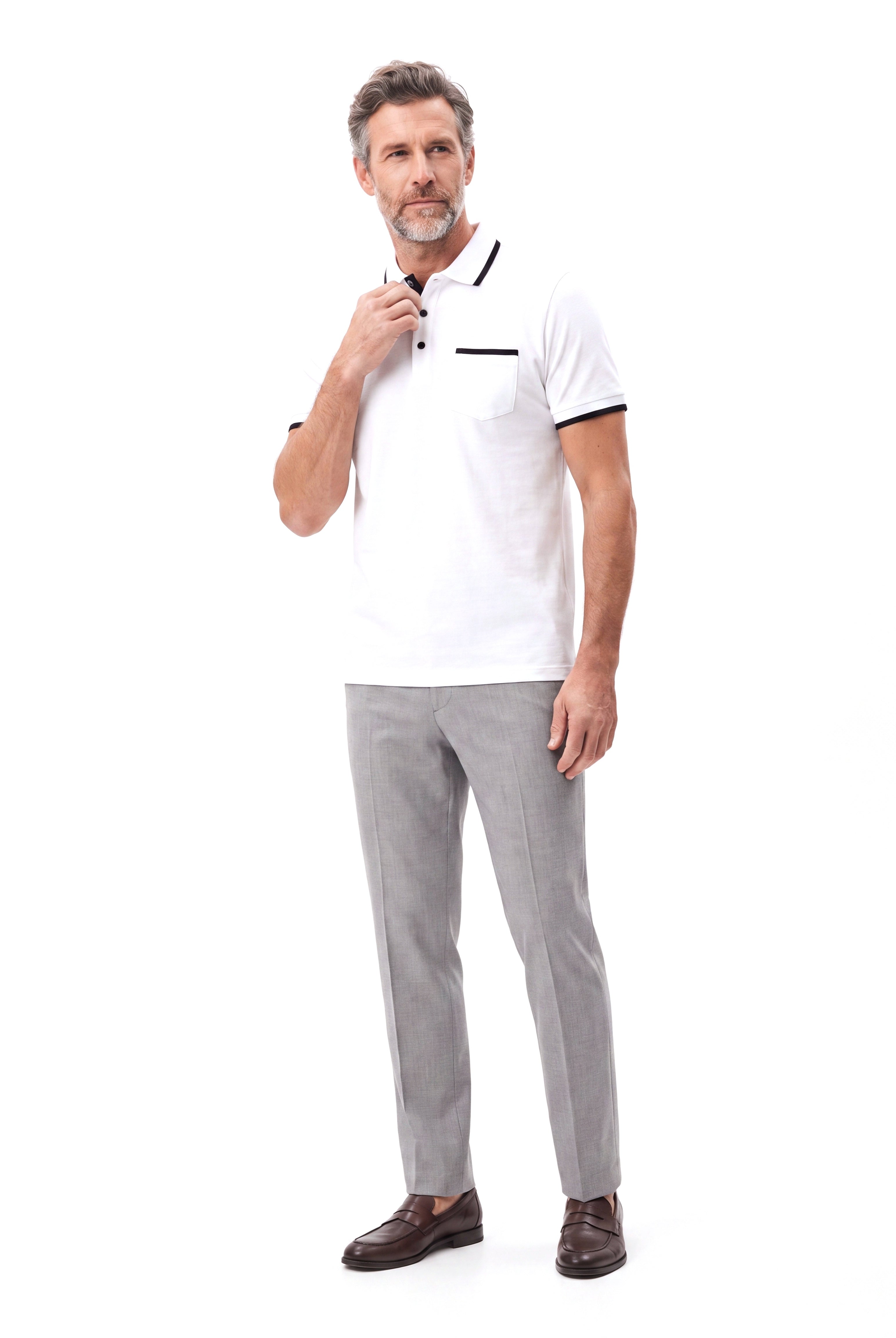 Katoenen polo met slim fit pasvorm Heren
