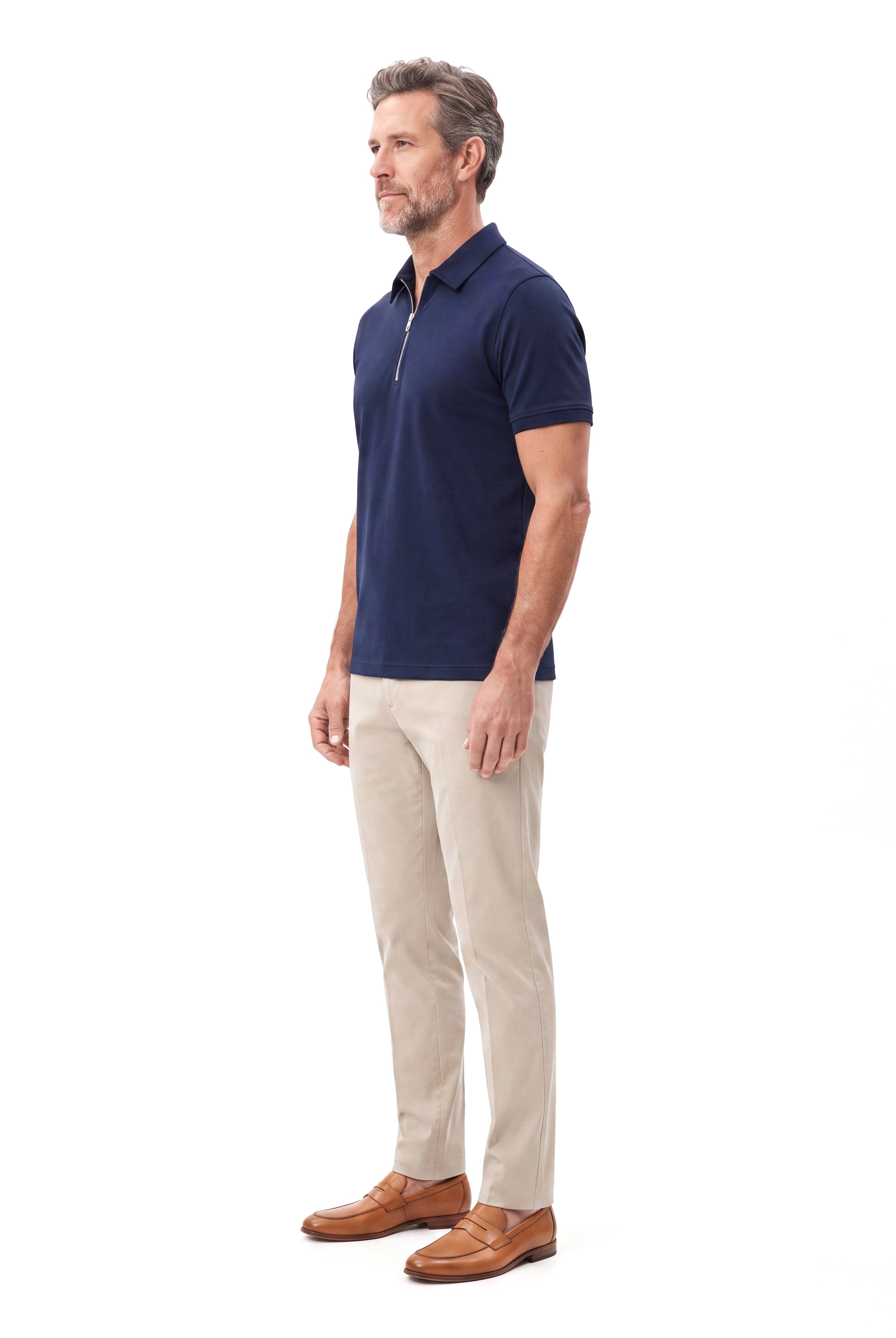 Luxe polo met ritssluiting Heren