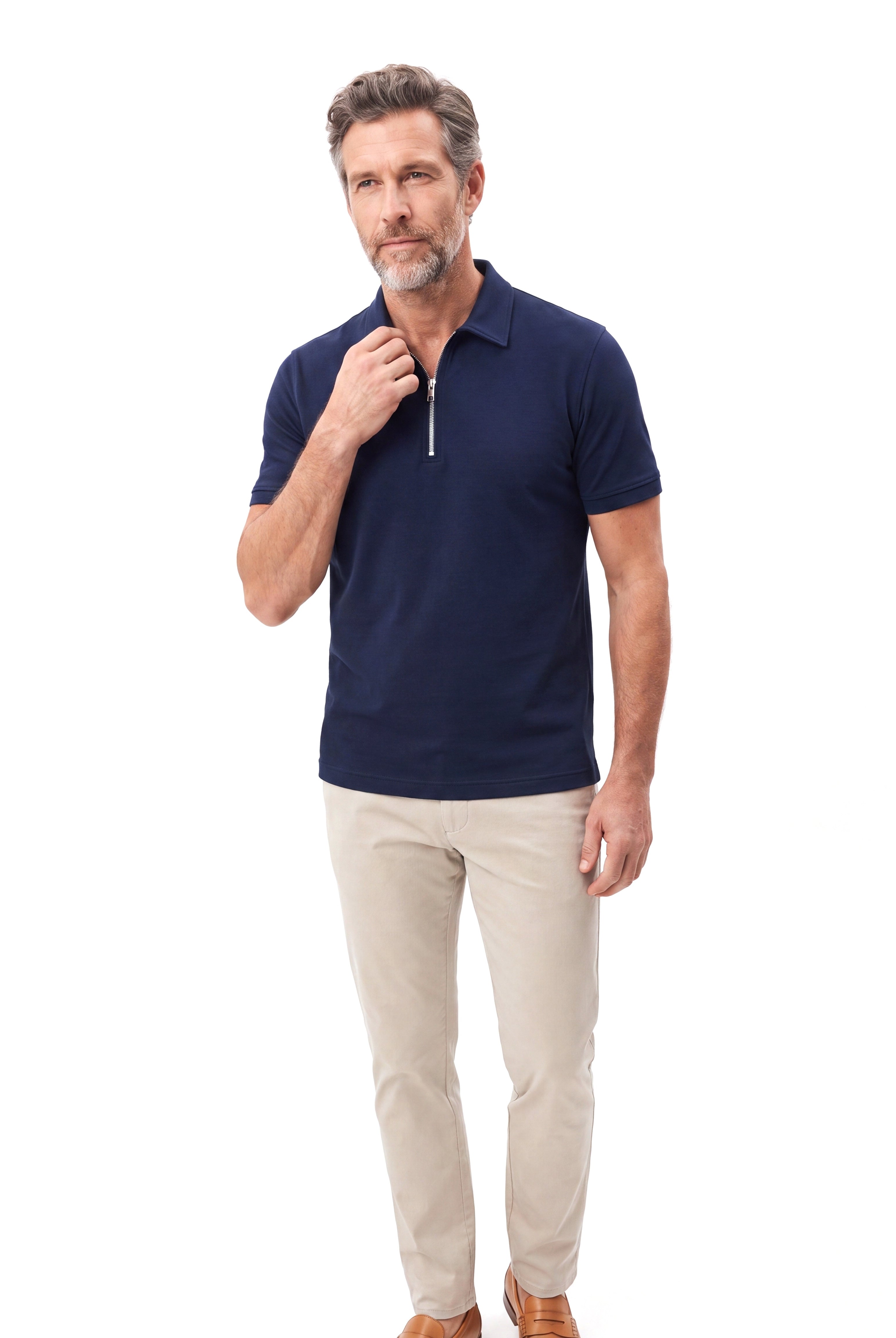 Luxe polo met ritssluiting Heren