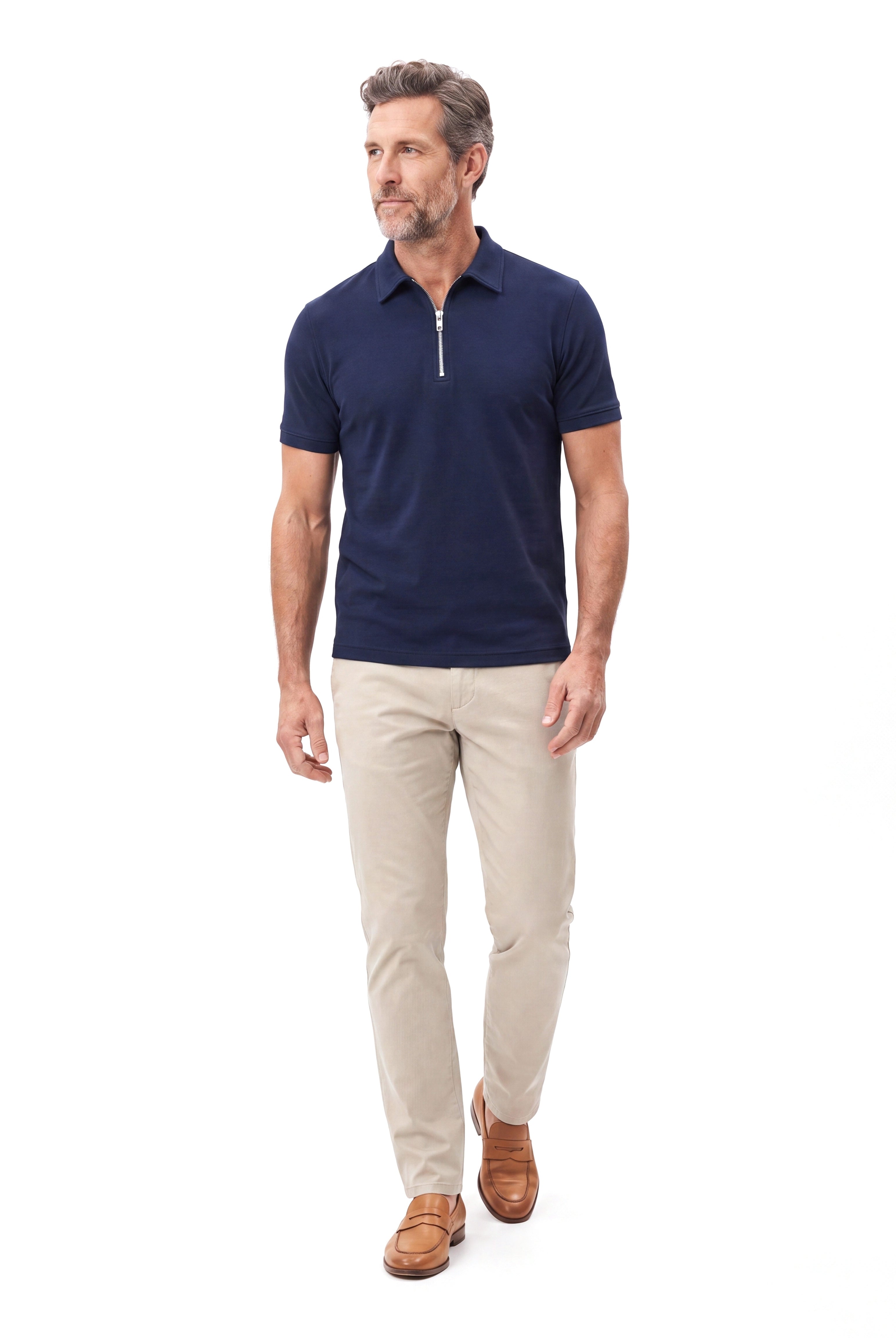 Luxe polo met ritssluiting Heren