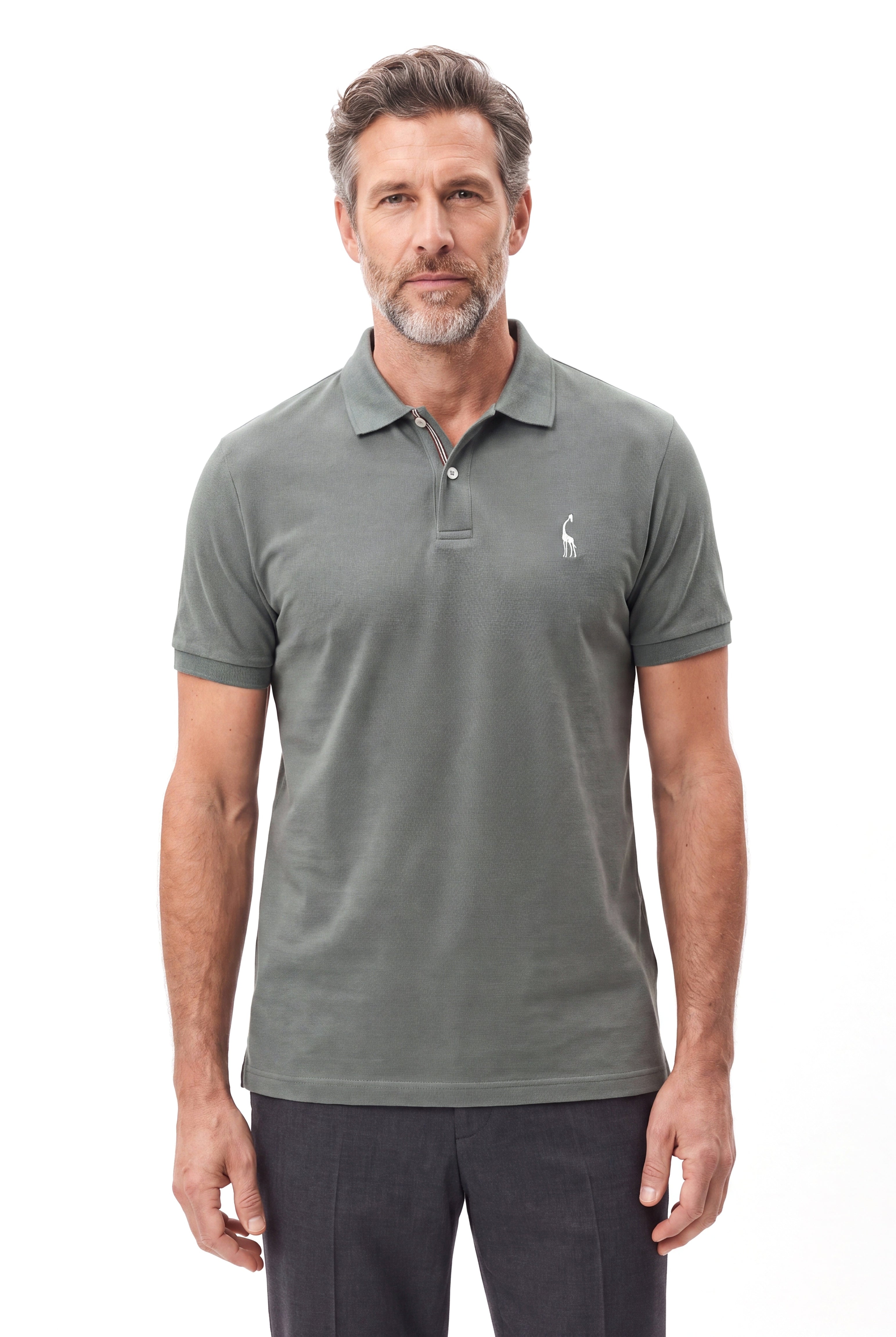 Piqué polo met contrastbies Heren