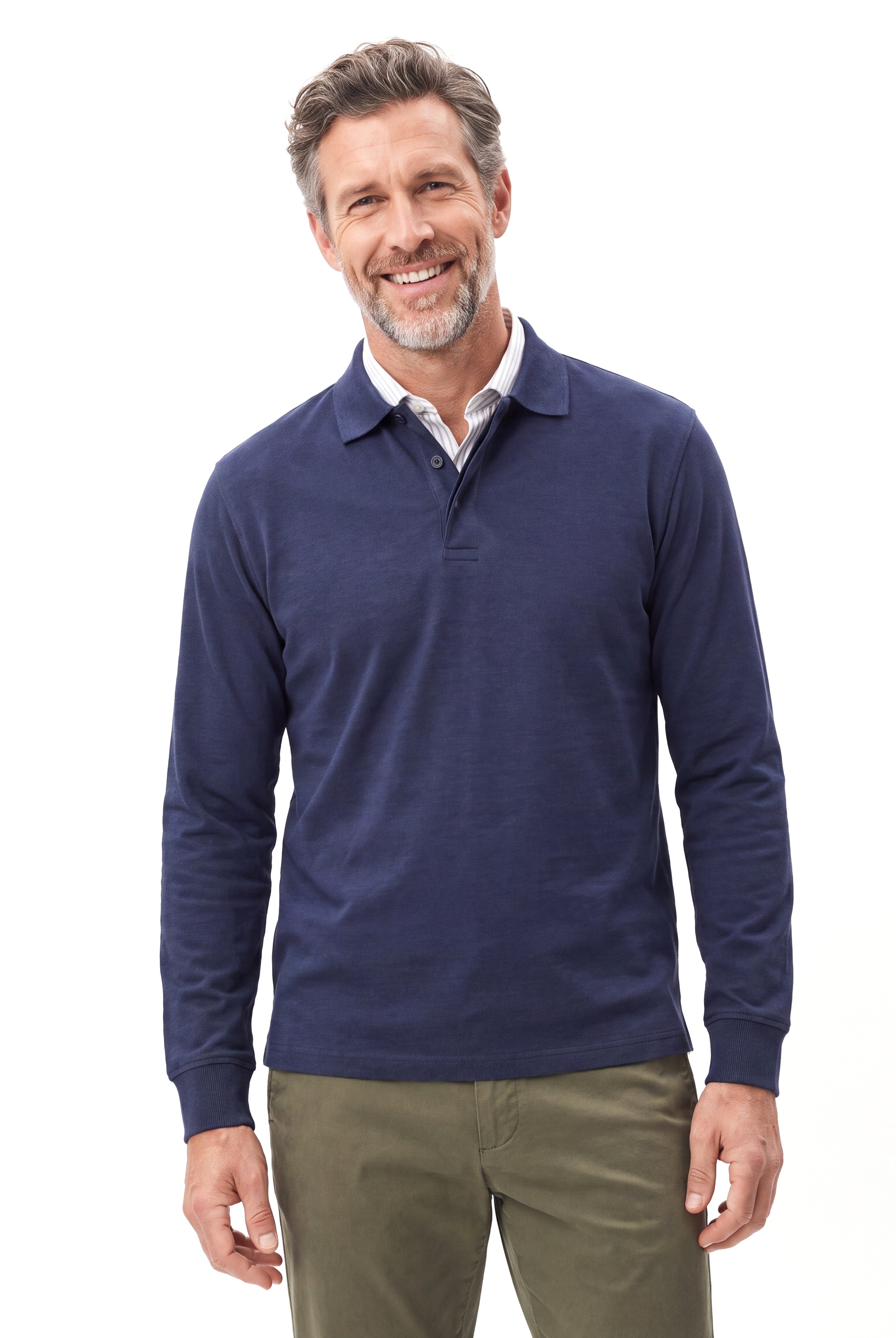 Piqué polo met lange mouwen Heren