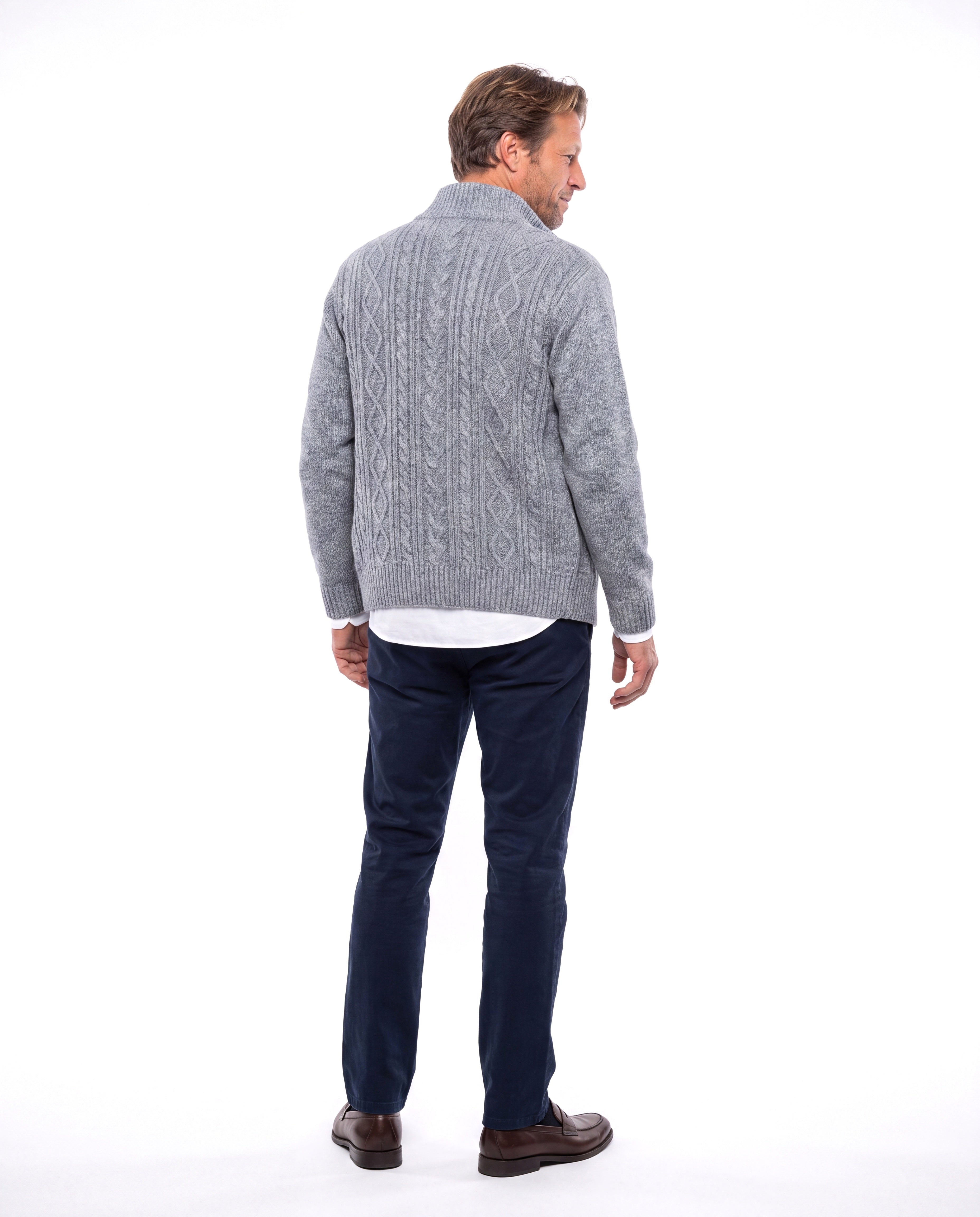 Gebreid vest met structuurpatroon Heren