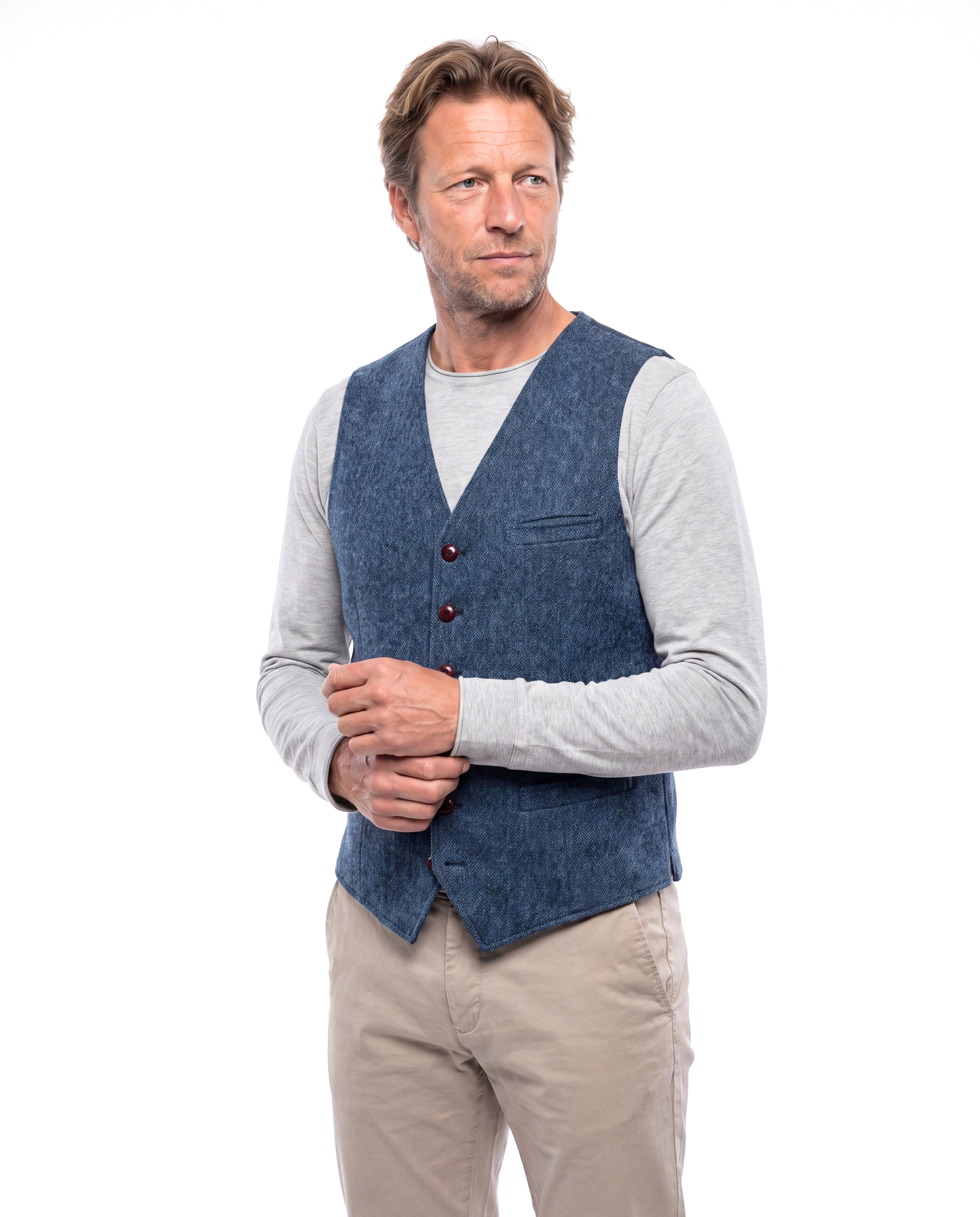 Gebreid gilet met ritssluiting Heren