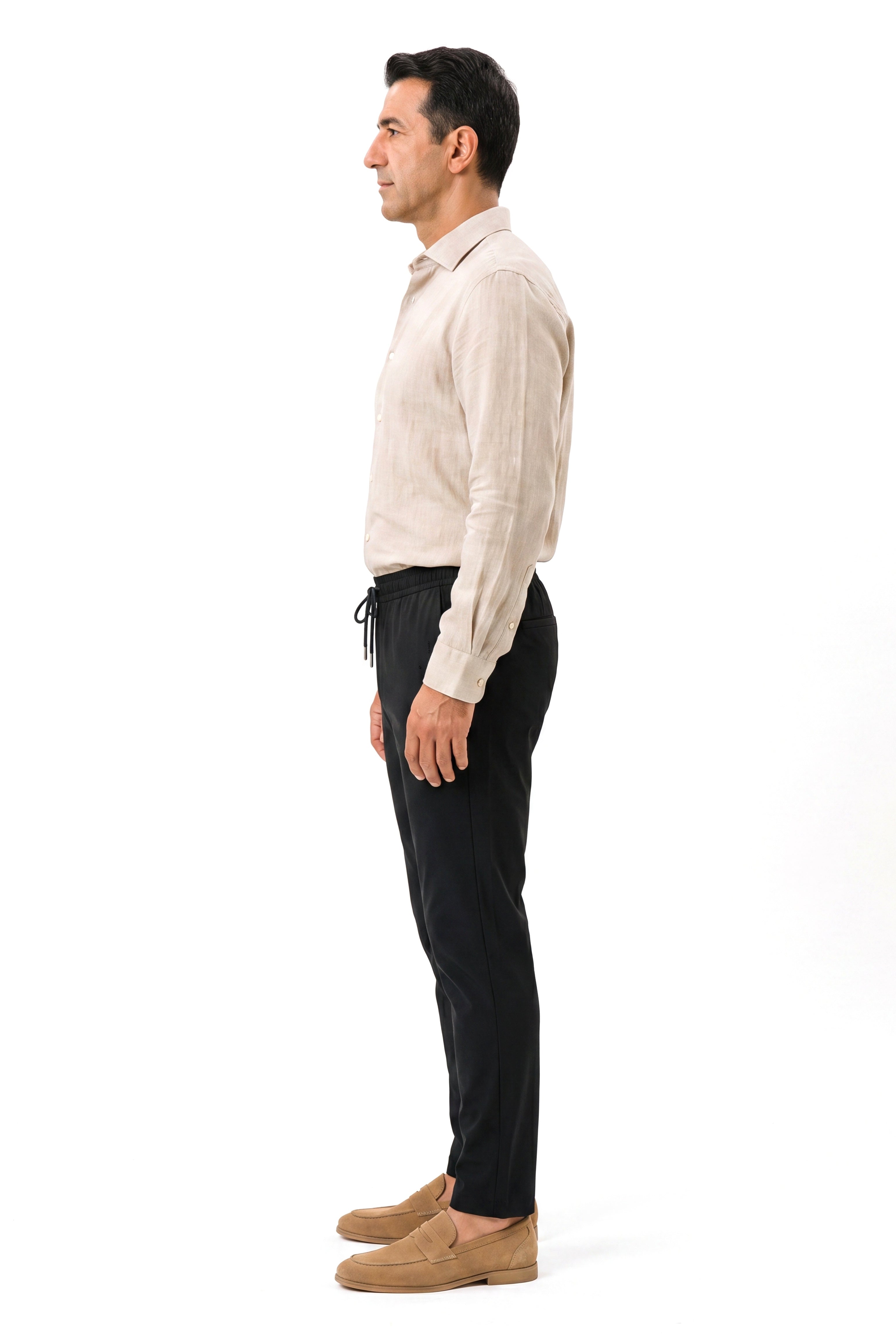 Luchtige broek met elastische tailleband Heren