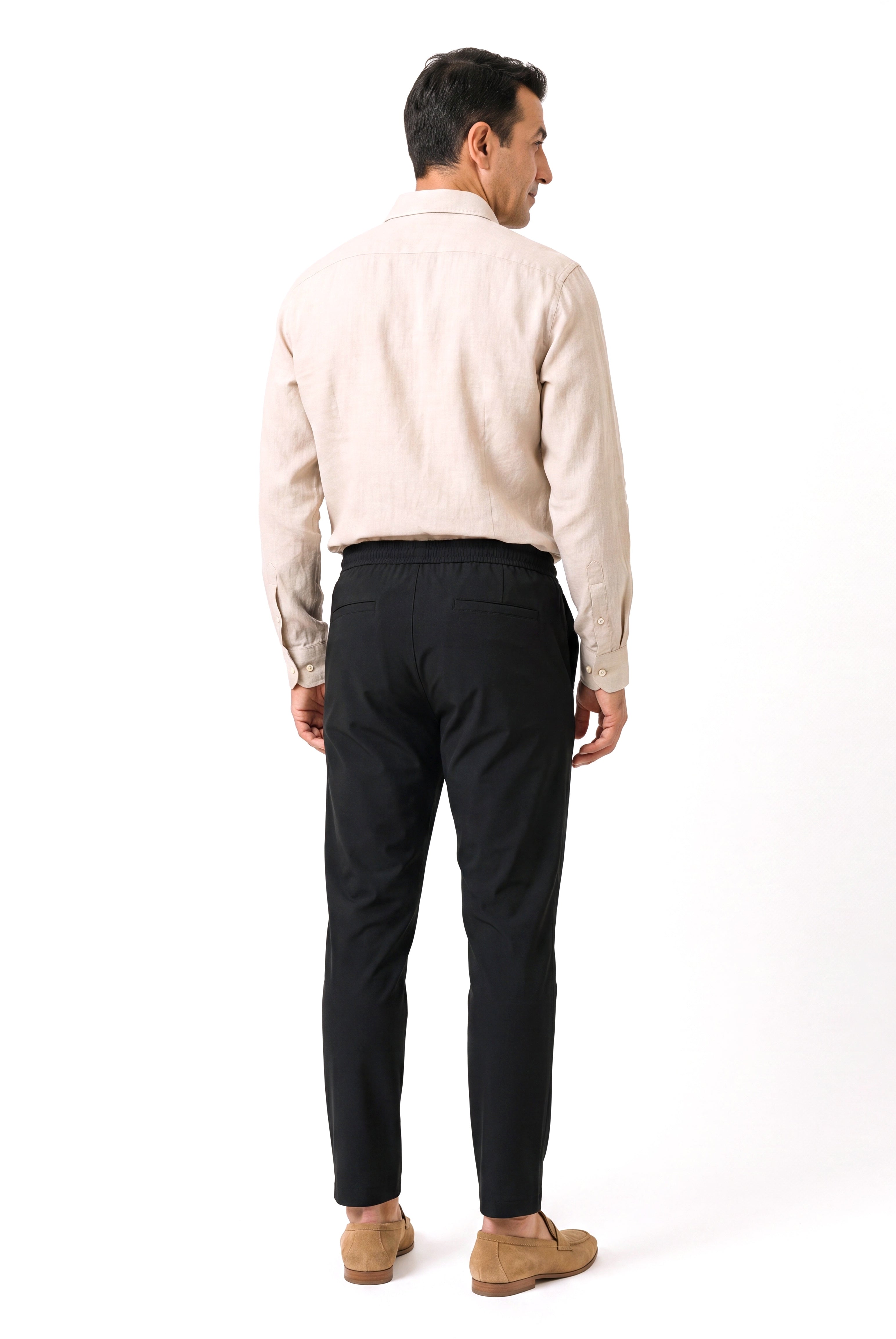 Luchtige broek met elastische tailleband Heren