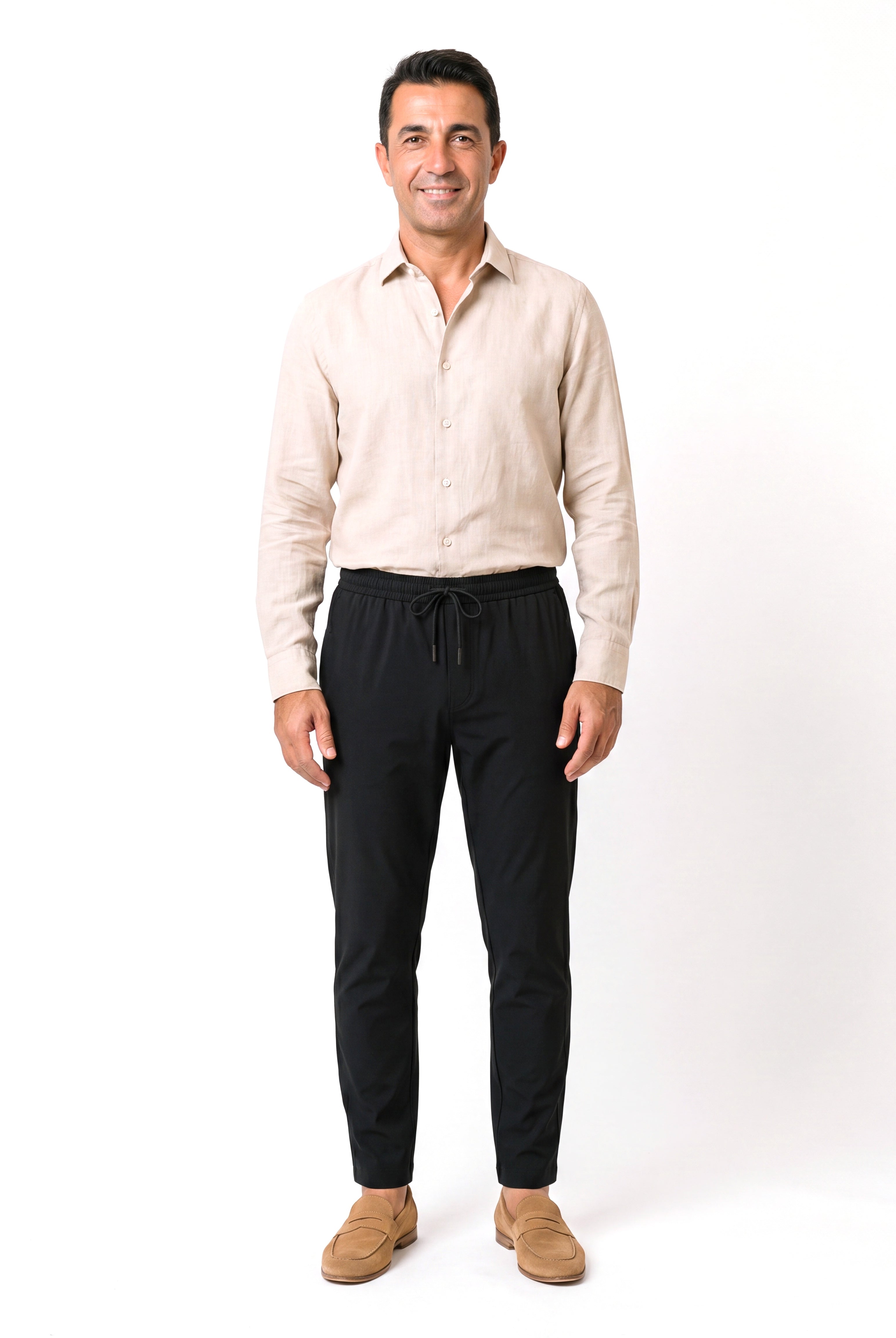 Luchtige broek met elastische tailleband Heren