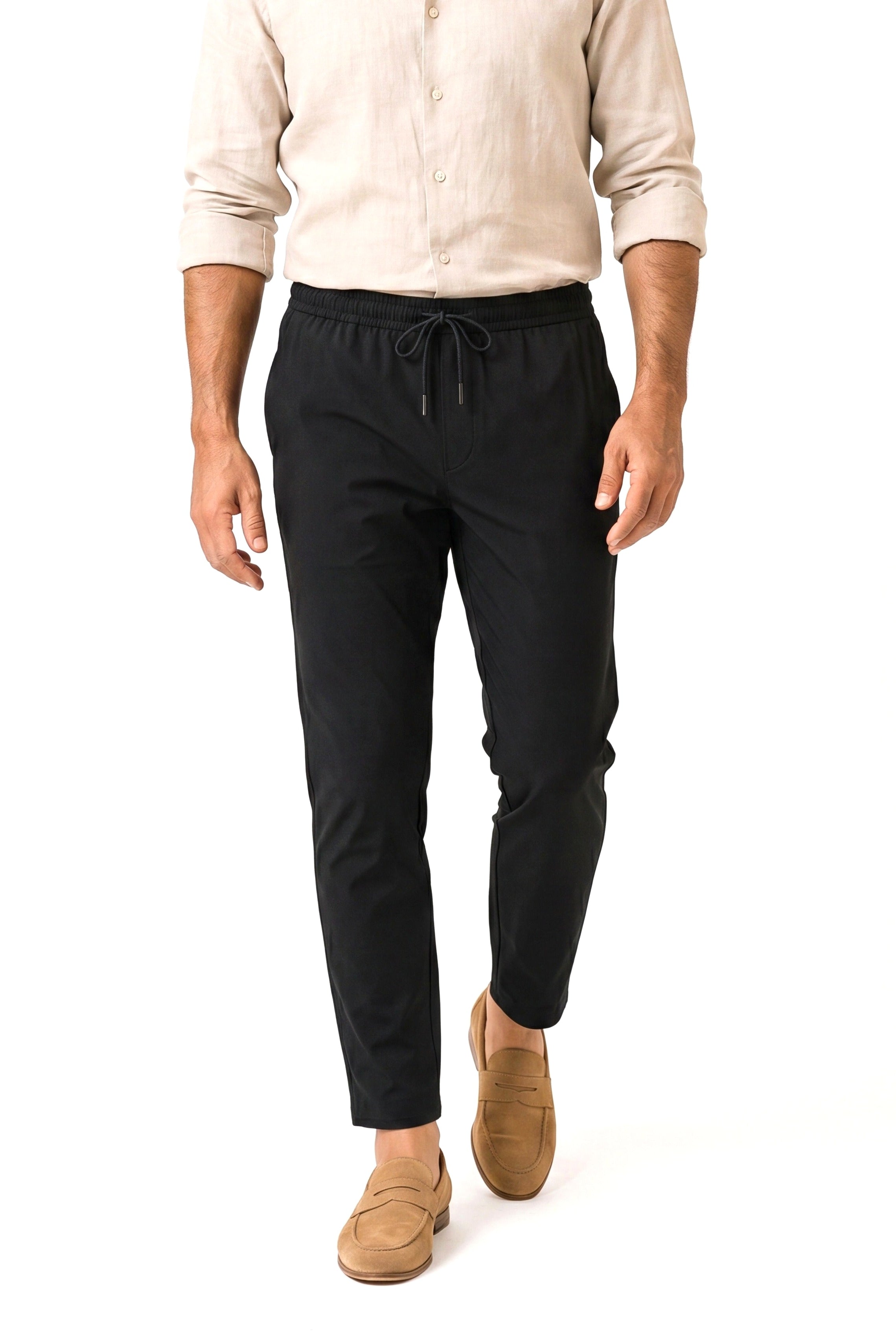 Luchtige broek met elastische tailleband Heren