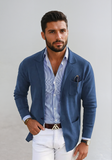Gebreid Blazervest Heren Casual Revers Zakken