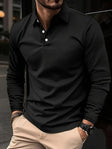 Poloshirt Heren Slim Fit Lange Mouw