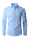 Stretch Overhemd Heren Slim Fit Lange Mouw