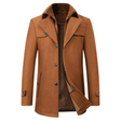 Wollen Winterjas Heren Gestreepte Kraag Slim Fit