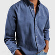 Denim Overhemd Heren Casual Borstzak