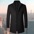 Wollen Winterjas Heren Staande Kraag Slim Fit