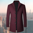Wollen Winterjas Heren Staande Kraag Slim Fit
