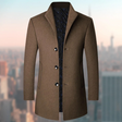 Wollen Winterjas Heren Staande Kraag Slim Fit