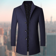 Wollen Winterjas Heren Staande Kraag Slim Fit