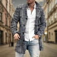 Wollen Trenchcoat Heren Staande Kraag Slim Fit