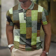Geblokte Polo Heren Colorblock Korte Mouw