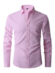 Stretch Overhemd Heren Slim Fit Lange Mouw