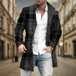 Wollen Trenchcoat Heren Staande Kraag Slim Fit