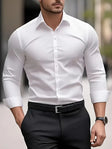 Slim Fit Overhemd Heren Ademend Lange Mouw