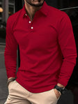 Poloshirt Heren Slim Fit Lange Mouw