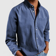 Denim Overhemd Heren Casual Borstzak