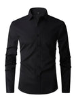 Stretch Overhemd Heren Slim Fit Lange Mouw