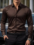 Slim Fit Overhemd Heren Ademend Lange Mouw