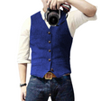 Tweed Gilet Heren Slim Fit Knopen