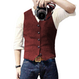 Tweed Gilet Heren Slim Fit Knopen
