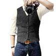 Tweed Gilet Heren Slim Fit Knopen