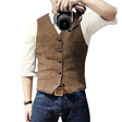 Tweed Gilet Heren Slim Fit Knopen