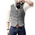 Tweed Gilet Heren Slim Fit Knopen Zakken