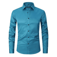 Kreukvrij Overhemd Heren Slim Fit Lange Mouw