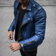Leren Motorjas Heren Biker Slim Fit